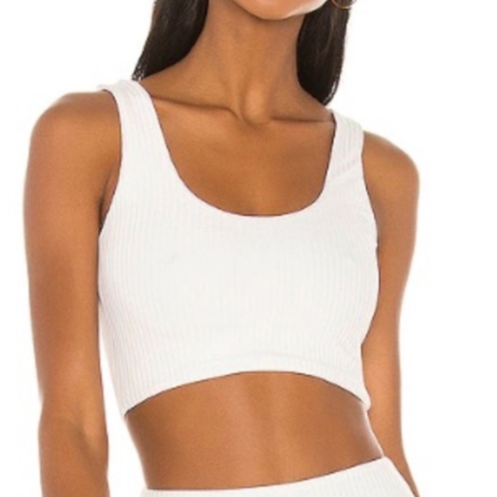 LPA Swim Sybil Bikini Top‎ in White Ribbed Medium Vacation Beach Swimsuit Med M